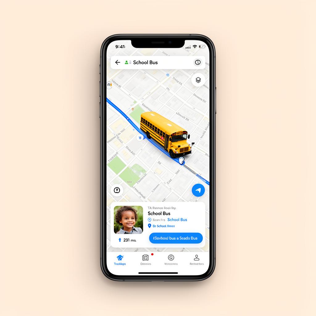 App do responsável acompanhando ônibus escolar